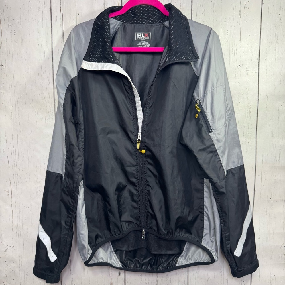RLX Polo Sport by Ralph Lauren Mens Reflective Windbreaker Jacket Techwear Y2K
